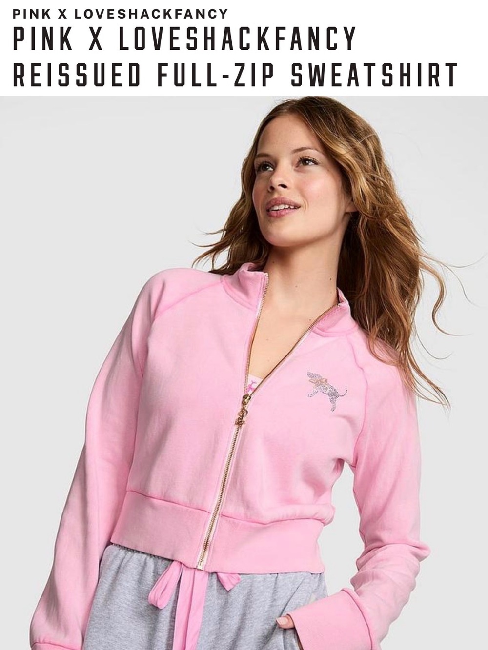 Pink x Love Shack Fancy cropped sweater